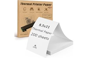 JAYARD Thermal Printer Paper 8.5 X 11, 200 Sheets Folding Thermal Paper Use for Homework, Contracts and Invoices, US Letter Size Thermal Paper Compatible with JADENS/Itari/M08F/A40Portable
