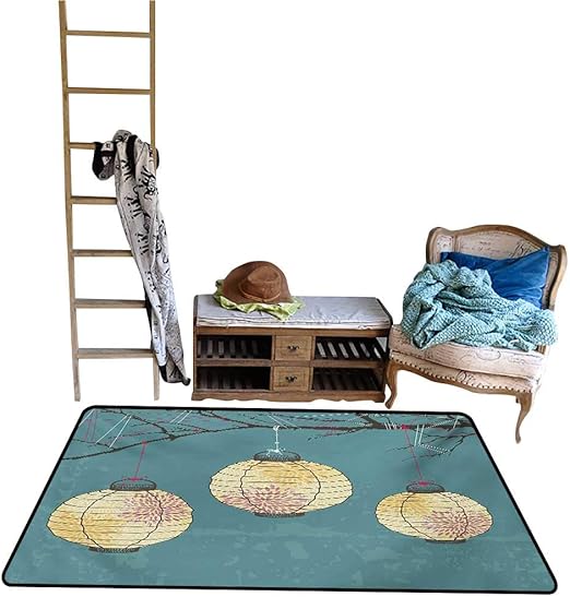 Amazon Com Home Custom Floor Mat Three Paper Lanterns Hanging On