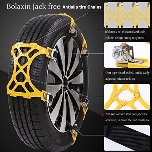 image for Bolaxin Double Fastener,Thickened TPR Antislip tire Chains for most Ca