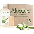 AloeCure USDA Organic Aloe Vera Juice Made Within 12 Hrs of Harvest - Pure Aloe Juice Natural Digestive Supplement to Support Digestion, Immune System and Balanced Stomach Acidity, 18 x 500ml Bottles