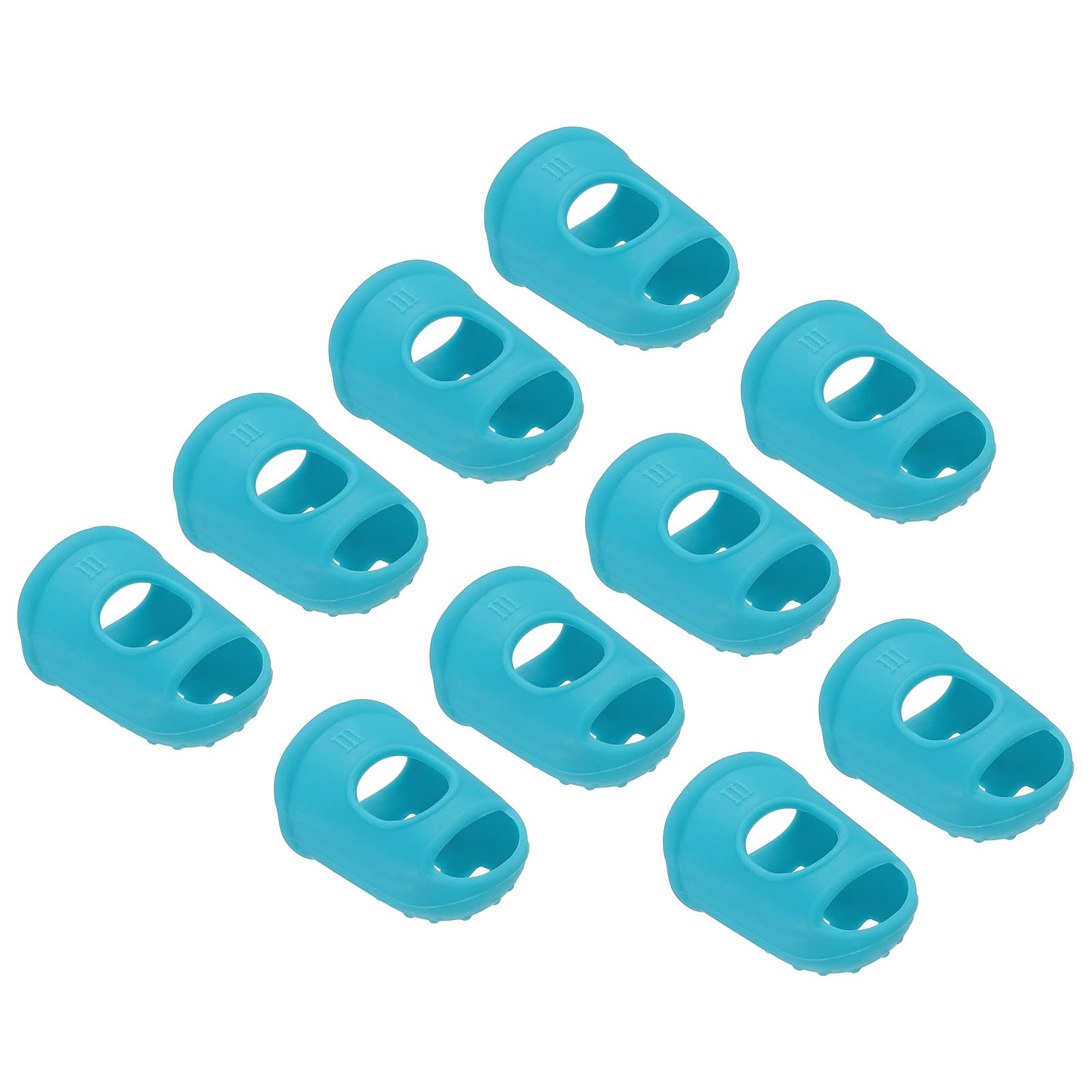 PATIKIL Finger Tips Anti Slip Fingertip Protector, 10 Pack 29mm Silicone Finger Guard for Paper Sorting Sewing Guitar Playing, Light Blue L Size