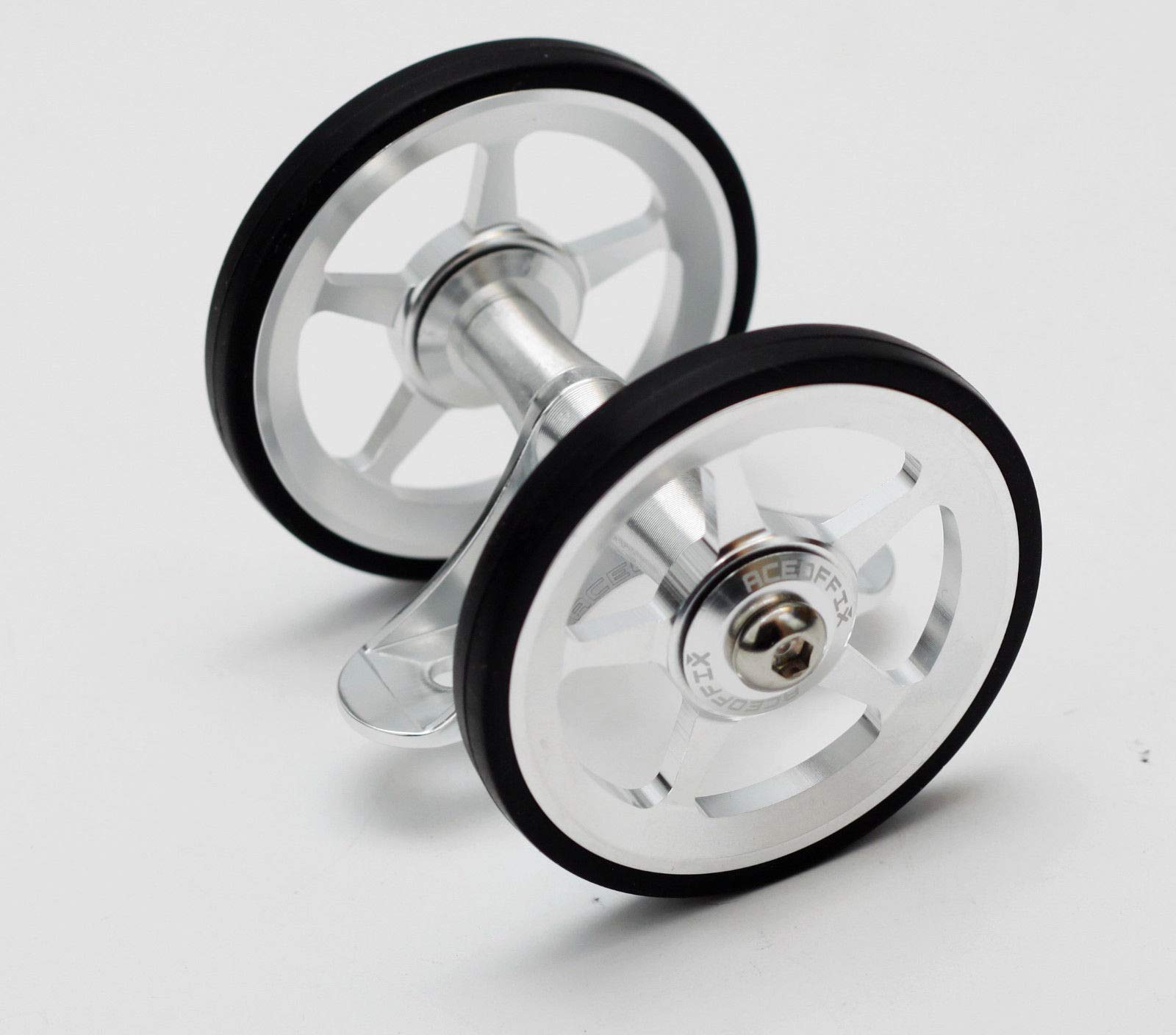 ACEOFFIX Easy Wheel Mudguard Fender EZ wheel Hollow Design Tire for Brompton Folding Bike 65g Double (silver)