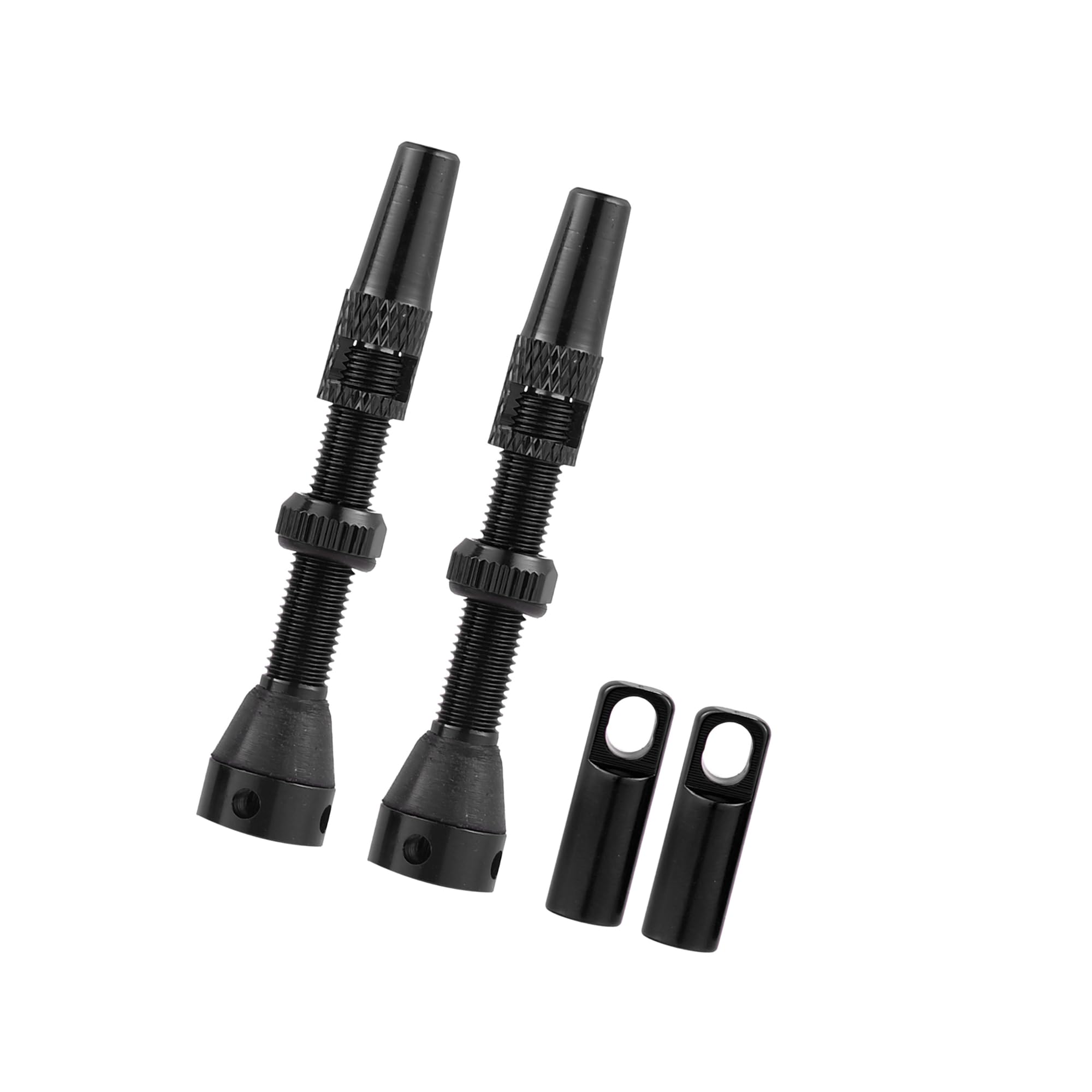 Hihaha 1 Set Aluminum Alloy Rubber 44mm Bike Tubeless Valve Stems Black Durable Material