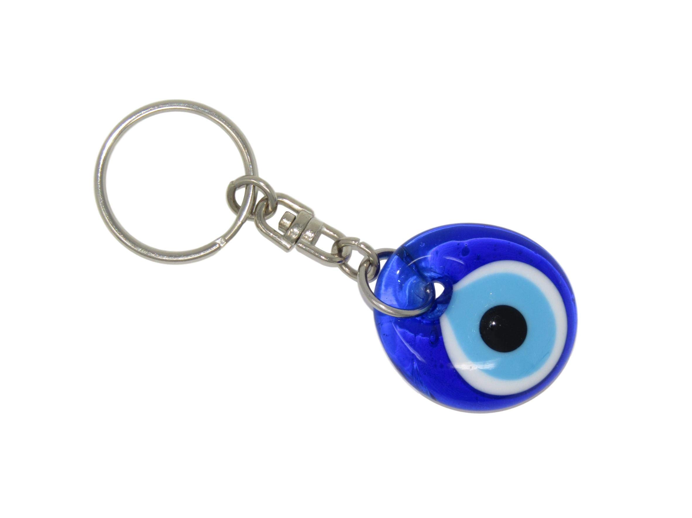 Jeannieparnell 210-3cm Glass Lucky Evil Eye Keyring/Hanger for Protection & Good Luck