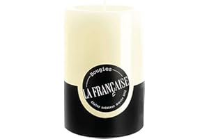 Bougies La Francaise - Pillar Candle - Made in Tunisia, Ivory Color, +/- 50-Hour Burn Time - 2.76 x ‎3.94 inches