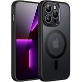 JETech Magnetic Matte Case for iPhone 13 Pro Max, Black | Compatible with MagSafe, Translucent Matte Back, Slim Shockproof Protection