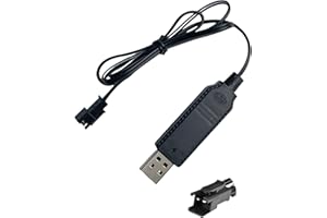3.7V USB Charger Cable With SM-2Pin Plug Compatible With RC Car, Plane, Tank, Boat and Other Remote Control Toys for 3.7V Lip