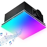 BSEED Wifi Smart Bathroom Exhaust Fan with Light, Bluetooth Speaker &amp; Humidity Sensor, 230 CFM 1.5 Sone, 7 RGB Modes &amp; 3CCT Adjustable Light &amp; Nightlight, Music Sync, App/Remote Control, Easy Install