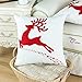 Pack of 2 CaliTime Throw Pillow Covers 18 X 18 Inches, Christmas Holiday Reindeer, Red