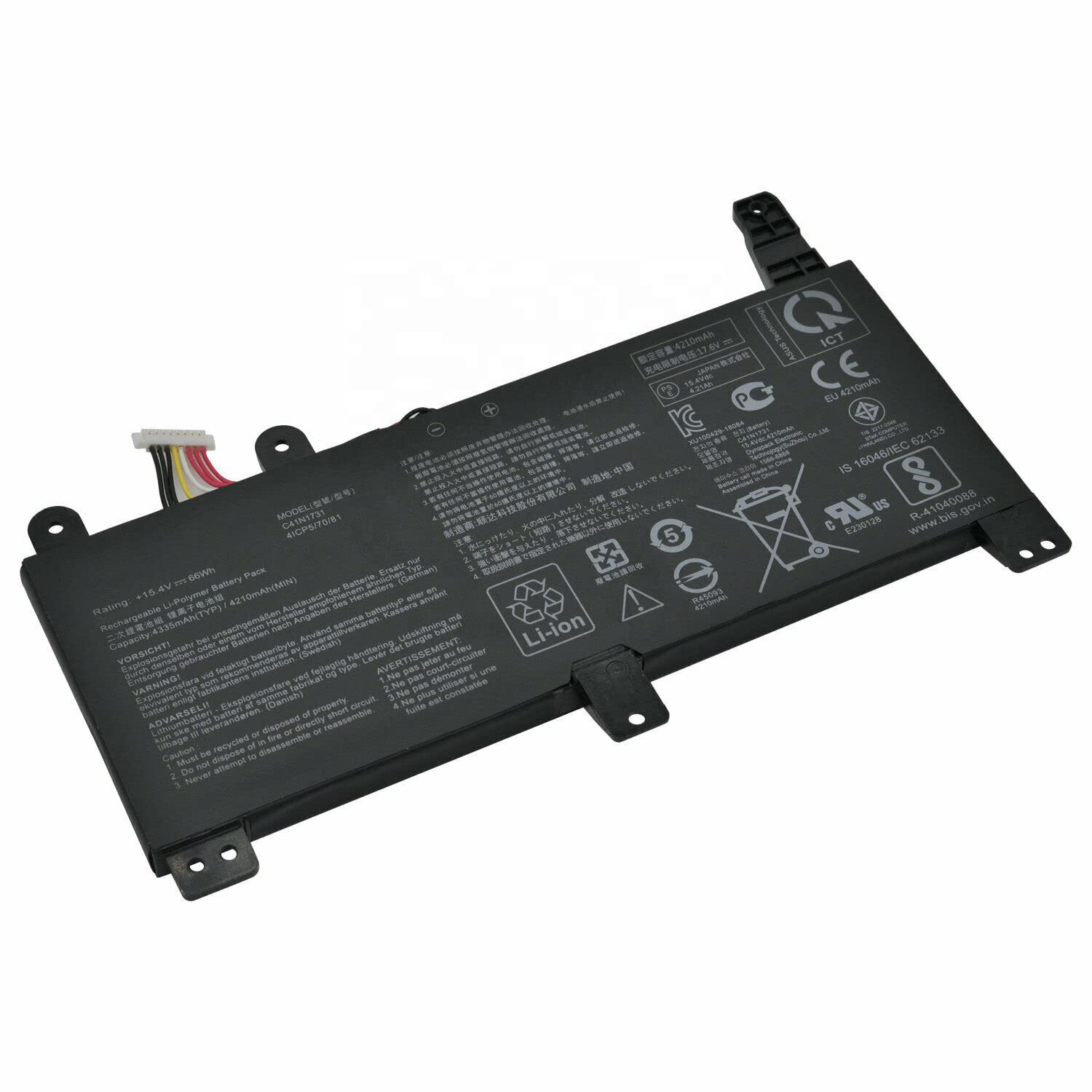 7XINbox C41N1731 15.4V 66Wh 4335mAh Laptop battery Replacement For Asus GL504 GL504GM GL504GS ROG Strix GL504GW Scar II GL504GM-ES155T GL504GM-ES158T GL504GM-ES157T 0B200-02940000
