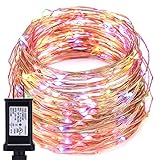 Oak Leaf String Lights, 39.2ft 120 LEDs Multi Color Fairy Lights Starry Light Copper Wire Waterproof Rope Lights Outdoor Indoor Party Wedding