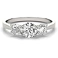 14k White Gold Lab-Grown Diamond 3 Stone Wedding Engagement Ring (1.00 cttw, I-J Color, VS2-SI1 Clarity)