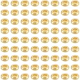 BENECREAT 300Pcs 3mm Flat Heishi Spacer Beads, Real 18K Gold Plated Spacer Beads, Flat Round Disc Loose Beads for Earrings Bracelets Necklaces Making, 1mm Thick