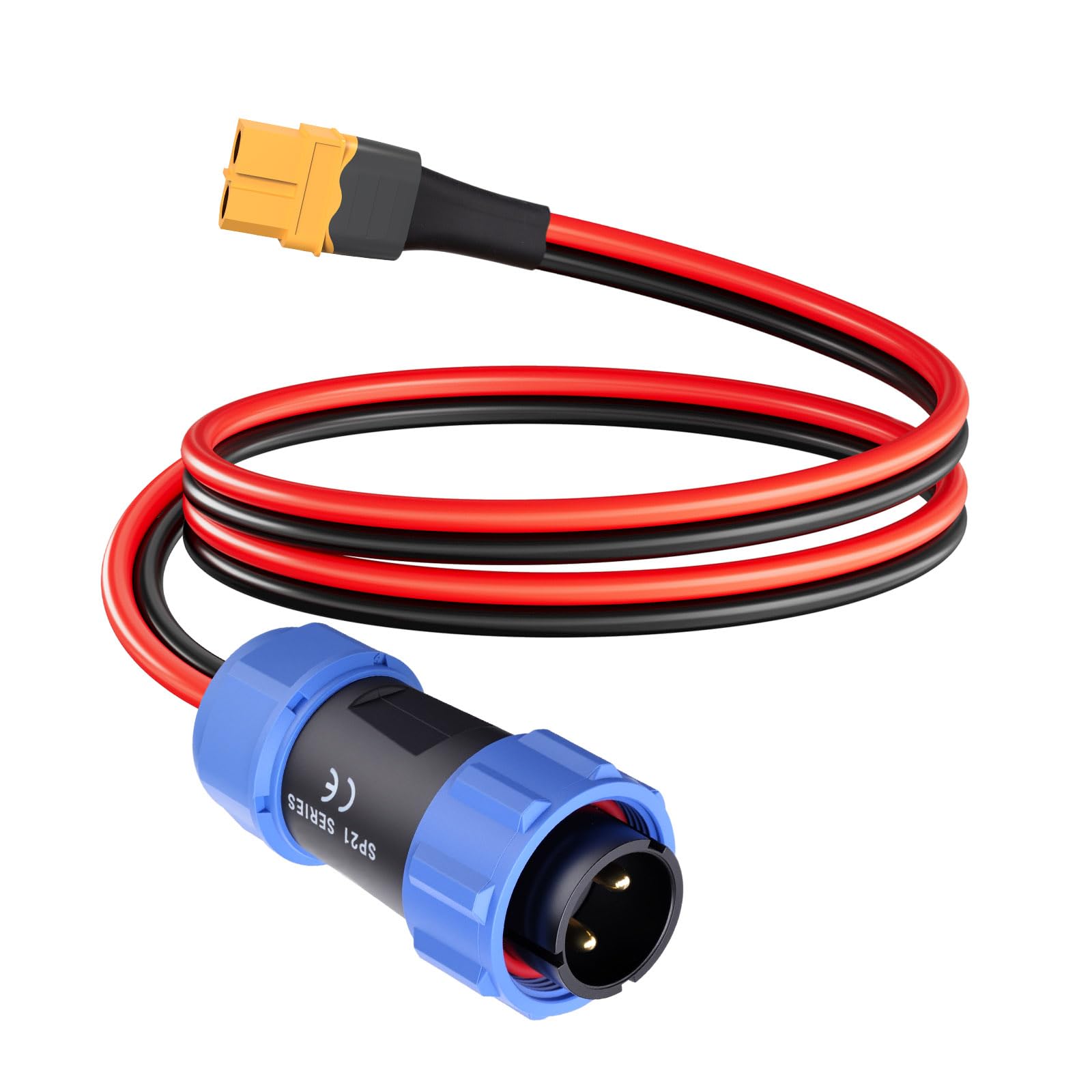 Photo 1 of ELFCULB 12AWG 2FT XT60 Female to Aviation Cable, Aviation Plug to XT60 Cable12V/30A Compatible with Portable Power Station AC200MAX/AC200P New 2-Pin