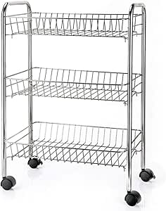 Estanterías de pie Estante de Almacenamiento rodante de 3 Niveles