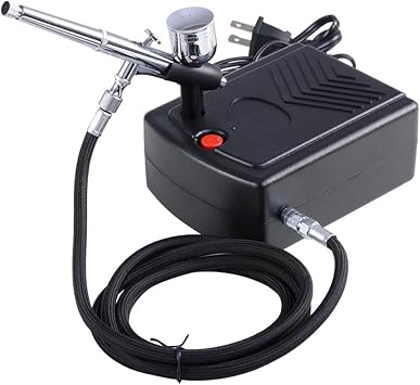 100-240V Professional Gravity Feed Dual Action Airbrush Air Compressor Kit X4L3