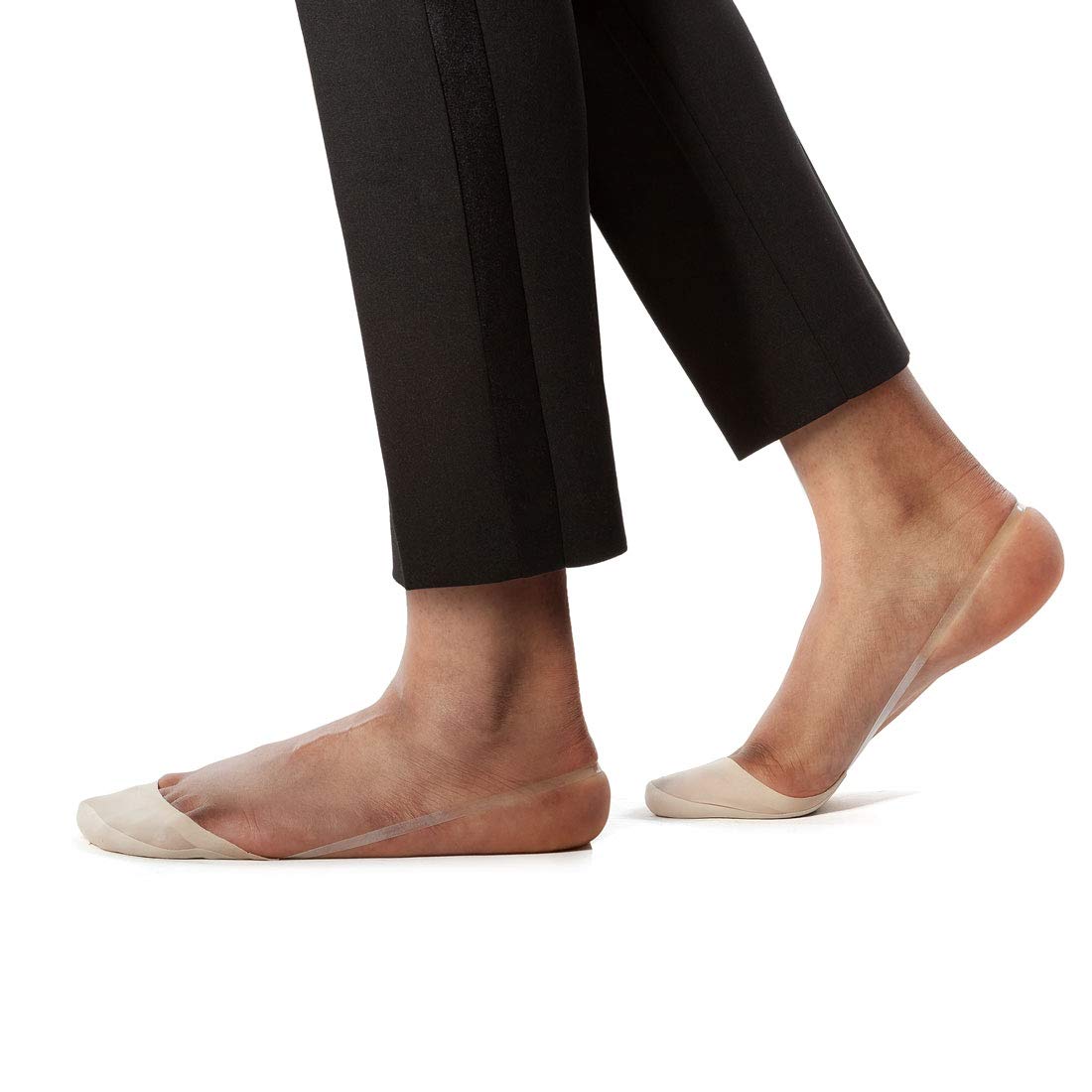 Sheec SLINGBACK SEAMLESS TOE COVER CREAM SOCKS WOMENS SMALL 2 PAIR