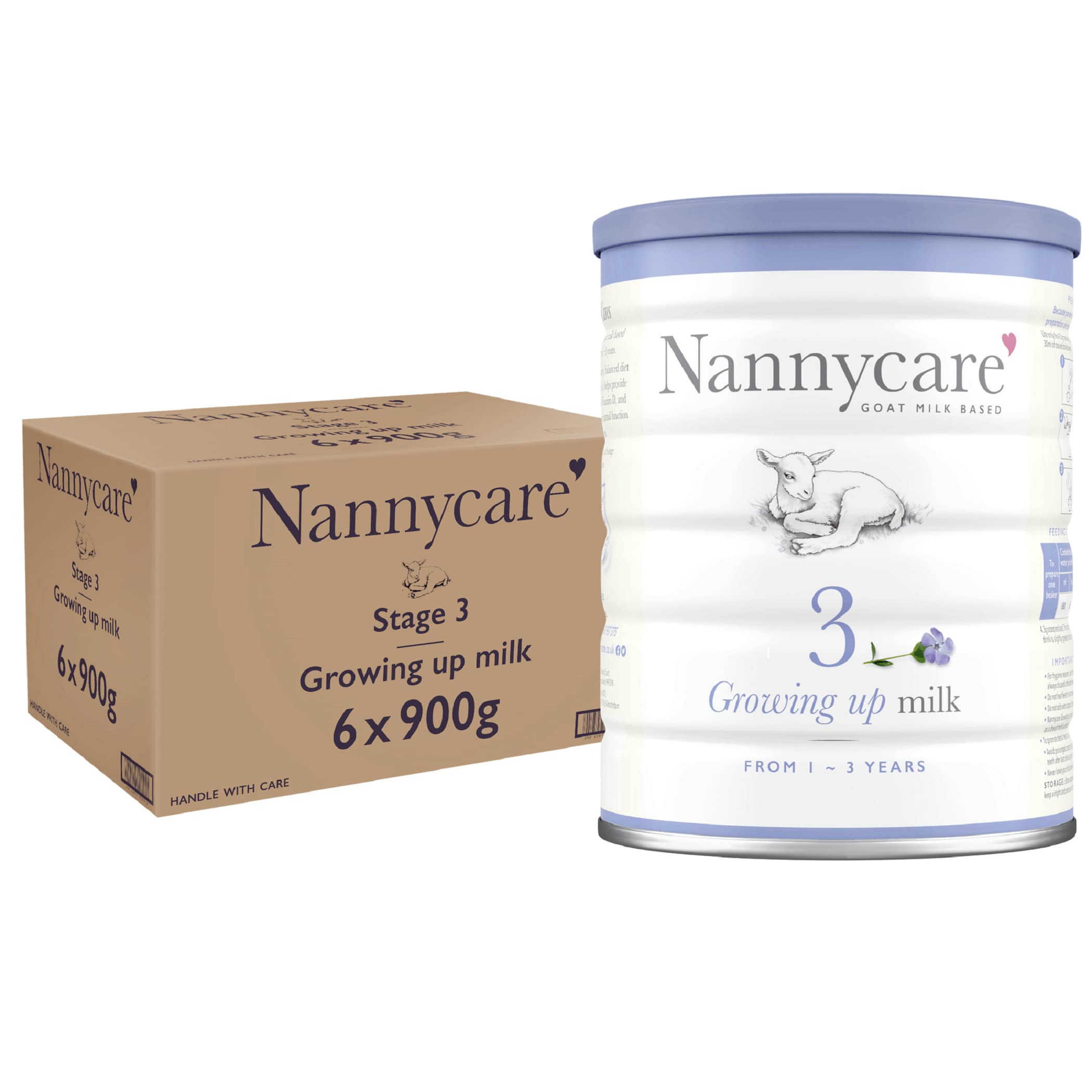 Nannycare Stage 3 Goat Milk Growing up Formula for 1-3 years - Natural Nutrition for Toddlers, Gentle Goat Milk Baby Formula Powder - 900g (Pack of 1)