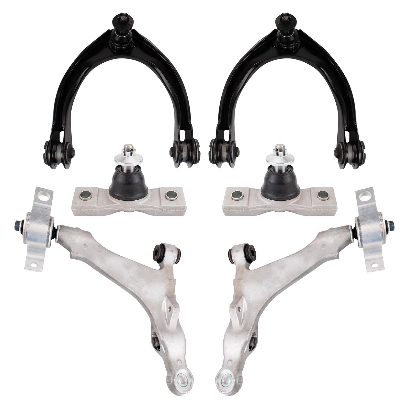 TRQ Front Upper and Lower Control Arm with Ball Joint Set 6 Piece Compatible with 2006 Lexus GS300 2006-2015 IS250 2011-2022 IS350 2016-2022 IS300 2007-2011 GS350 Image