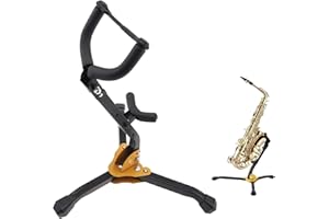 REMAGIC Alto & Tenor Saxophone Stand, Folding Saxophone Stand Sax holder Rack, Adjustable Metal Sax Tripod Holder Sax holder Rack, Portable Musical Instrument Saxophone Accessories Part