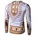 Annystore Mens Long Sleeve Cotton Traditional African Dashiki T Shirts Clothing
