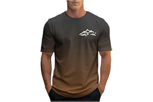 Sdeycui Men's Short Sleeve T-Shirts Gradient Mountain Graphic Tees Shirts Summer Casual Cotton Tshirts Tops