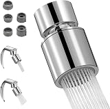 Hibbent Kitchen Sink Faucet Aerator 360° Swivel 22mm Chrome, 2 Modes