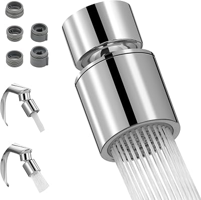 Hibbent Kitchen Sink Faucet Aerator 360° Swivel 22mm Chrome, 2 Modes