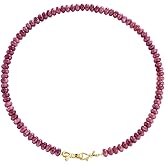 NLIEO Rainbow Colorful Gemstone Beaded Choker Necklace for Women 14K Gold Bow Birthstone Beads Chokers 18inches