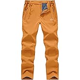 Gopune Men's Snow Ski Waterproof Softshell Pants Outdoor Windproof Warm Hiking Insulated Pants
