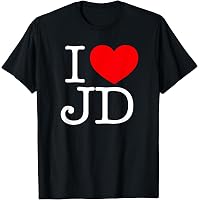 Amazon.com: I Love Heart J.J. JJ J J Initials T-Shirt : Clothing