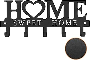 WIPHANY Sweet Home Key Holder Wall Mounted Black Metal Decorative Keys Holder Design Organizer for Key Rack for Entryway Hooks Home Hangers