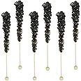 Fruidles Rock Candy Lollipops Pops Candy Suckers, Color and Flavor Assortment, Individually Wrapped, 6.5" (Black Cherry, 6-Pack)