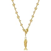 SHANG JIURUI Dainty Beach Charm Fish Necklace for Women, Adjustable Gold-tone Ocean Themed Jewelry Layering Pendant for Gift (N546B)