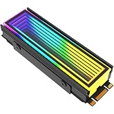 ARGB M.2 Heatsink SSD Heat Sink with Thermal Pads, Aluminum 2280 M2 5V 3Pin Addressable RGB Sync OPENRGB NVME Heatsink for M.2 2280 Nvme SSD