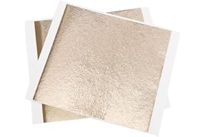 Imitation Gold Foil Sheets - KINNO Antique Gold Leaf Paper for Arts Decoration, Gilding, Nails, Handcrafts, Picture Frames, Sculpture, Furniture, and Wall, Paintings, 100 Sheets 5.1 by 5.3 Inches