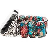 NUZUJX Natural Stone Imperial Jasper Bracelet Beaded-Bands Compatibe with iWatch Series11 10 9 8 7 6 5 4 3 2 1, Handmade Elastic Stretch Beaded Strap For iWatch Bands 38mm 40mm 41mm 42mm 44mm 45mm