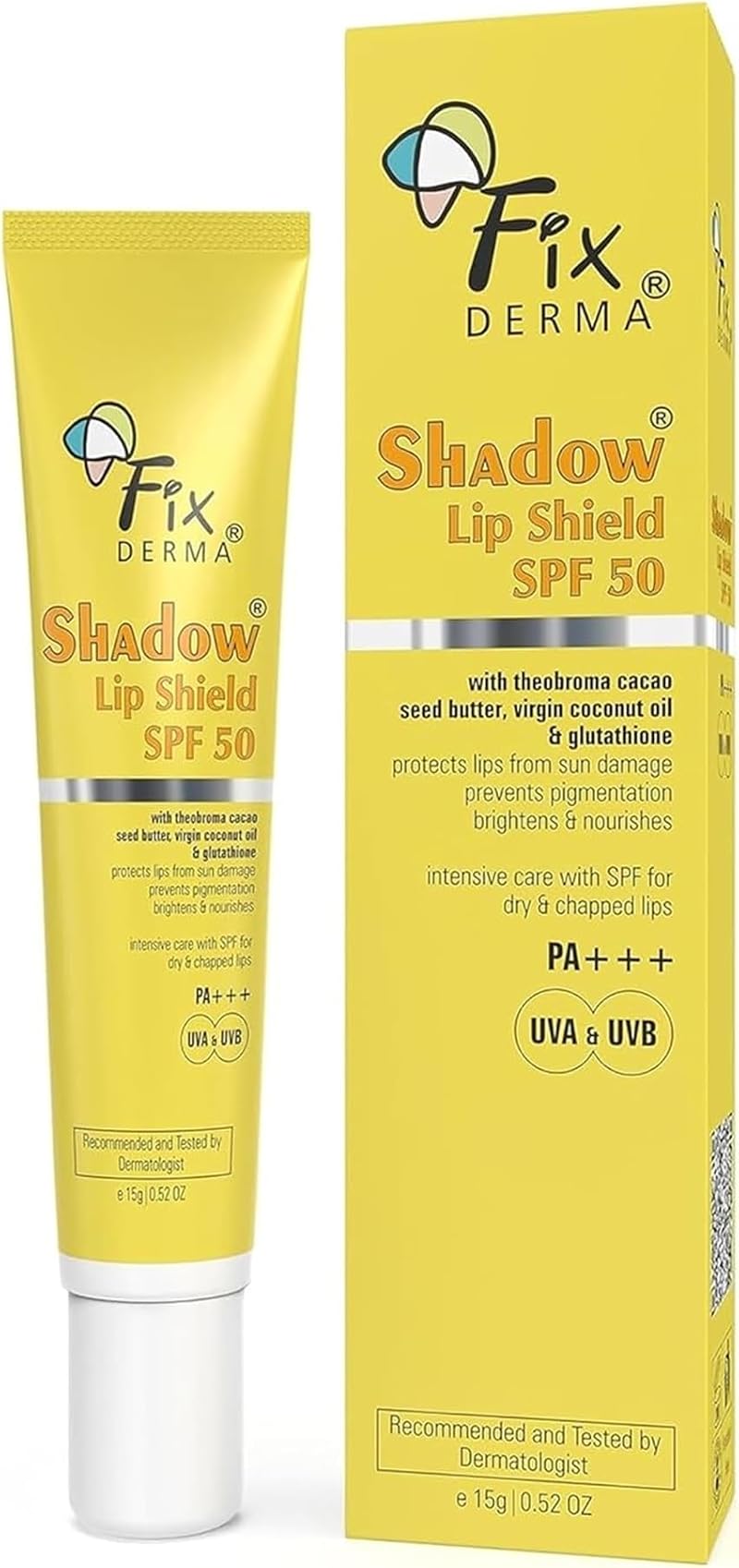 FIXDERMA Shadow SPF 50 Lip Balm for Pigmented Lips Sun Protection 15gm