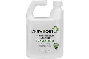 DRAW IT OUT USA Draw It Out Liniment Spray Concentrate - Veterinary Strength - Odorless and Colorless - Pain Relief Topical Analgesic Horse Cream for Joint and Muscle Pain - Spray Wrap Soak - Natural Mineral