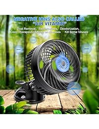 Tvird air Ventilador Ventilador de aire Ventilador de 12 voltios Potente velocidad ajustable Ventiladores de automóviles Ventiladores de enfriamiento de parabrisas giratorios eléctricos con ventosa Ventilador de viento de verano Circulador de aire para Va