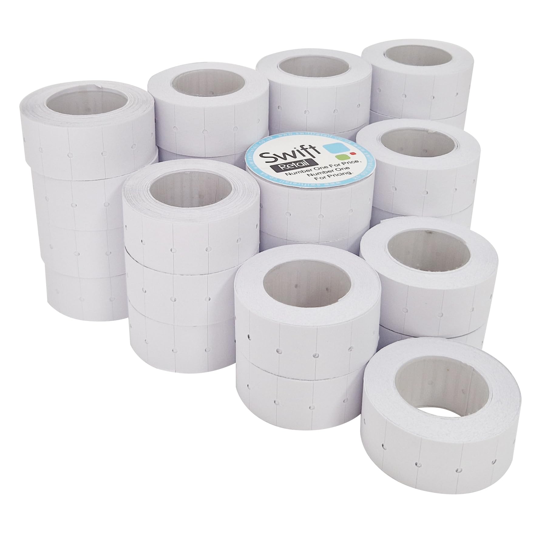 Swift 22 x 12 mm Price Gun Labels CT1 White 30 Rolls 15,000 Stickers Pricemarking Tags Fits Many Pricing Labellers