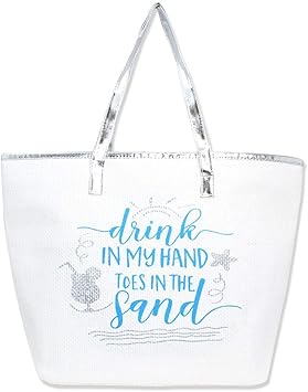 silver beach bag