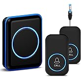 Caregiver Pager, FullHouse Wireless Call Button 1000+ Feet, SOS Alert Nurse Calling Elderly Fall Help System for Patient/Disabled Monitoring at Home, IP55 Waterproof