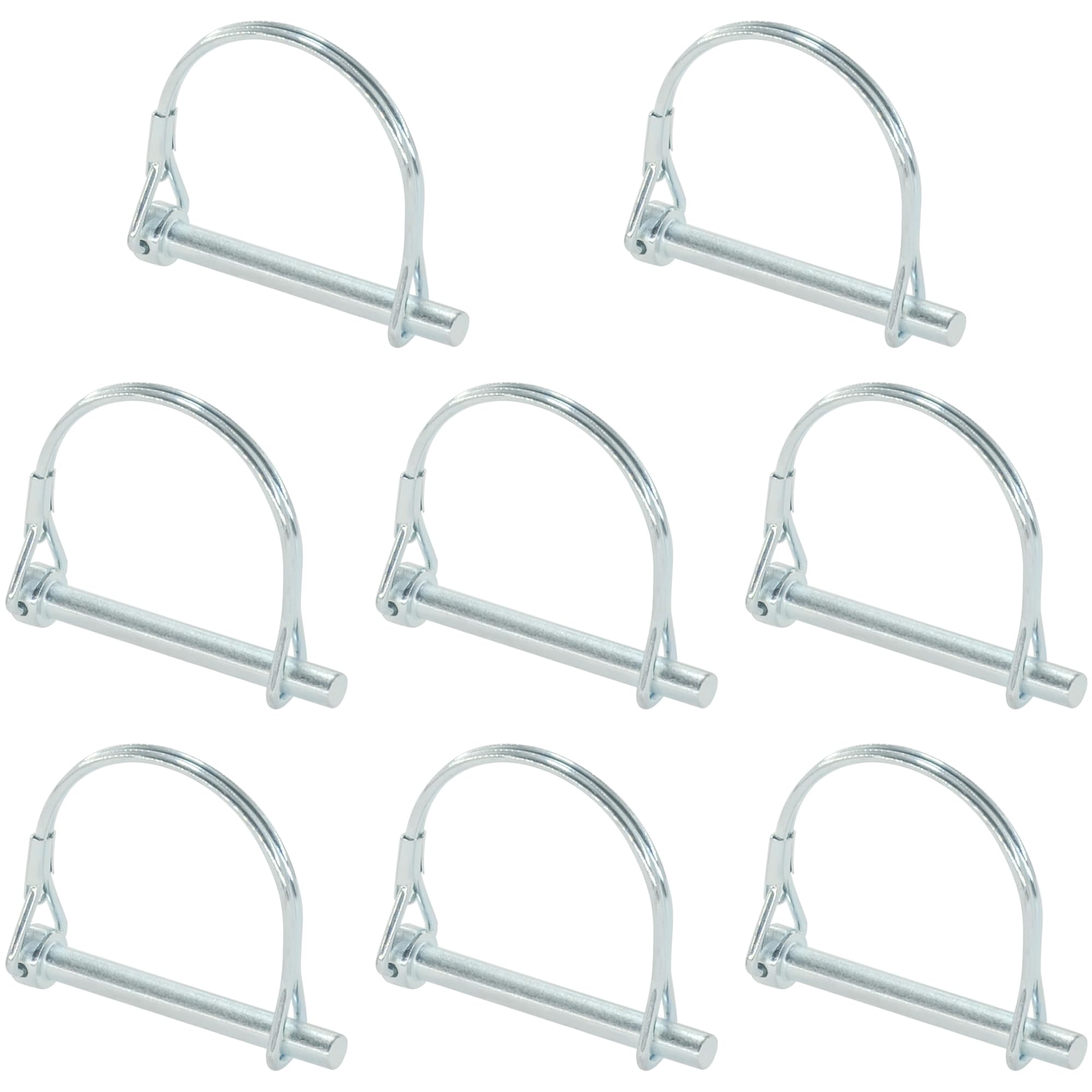 8 PCS Yoke-End Locking Pins,Arch Wire Lock Pins,D Shape Trailer Coupler Pins, Axle Lock Pins (White Zinc)