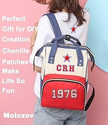 Number Chenille Patches for Backpacks Iron on, 10
