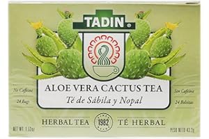 Tadin Tea Aloe Vera With Cactus 24 Bags - Te De Sabila Con Nopal - Tea