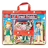 T.S. Shure Lil' Farmer Friends Fran & Frank Wooden Magnetic Dress-Up Playset
