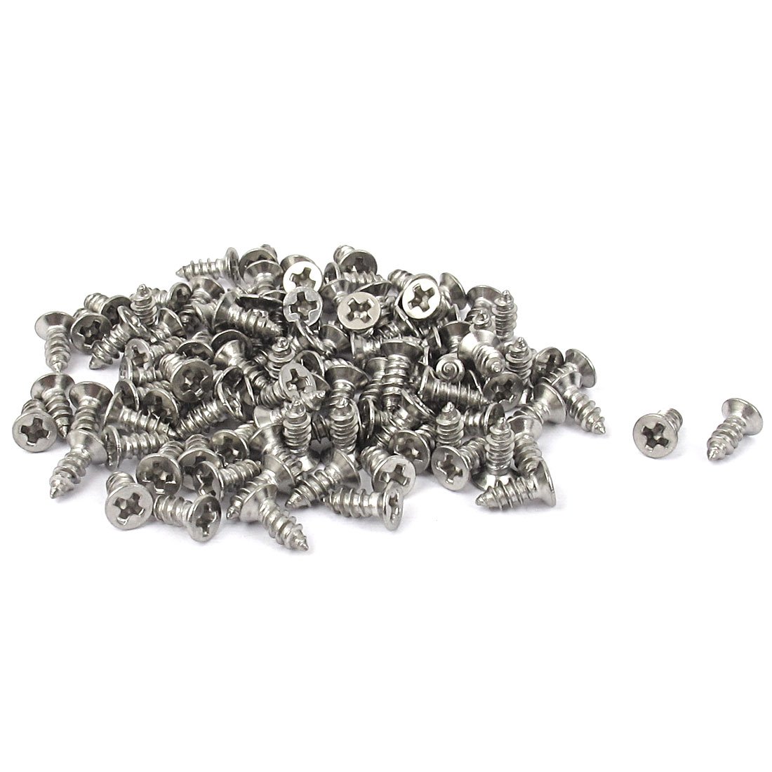 Sourcingmap M2.2 x 6.5mm Flat Head Phillips Self Tapping Screw Fasteners 100 Pcs — image 1