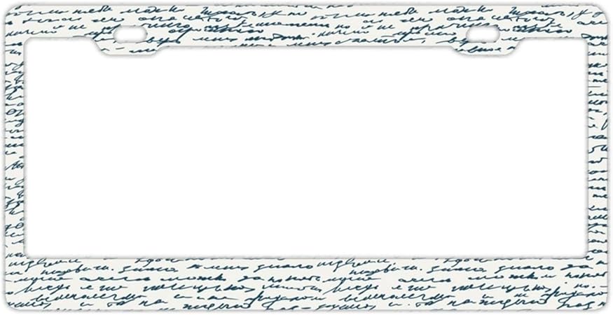 Amazon Yex 抽象画 手書き文字 ナンバープレートフレーム 車タグフレーム 自動車ナンバープレートホルダー 12インチ X 6インチ ナンバーカバー ホルダー 車 バイク