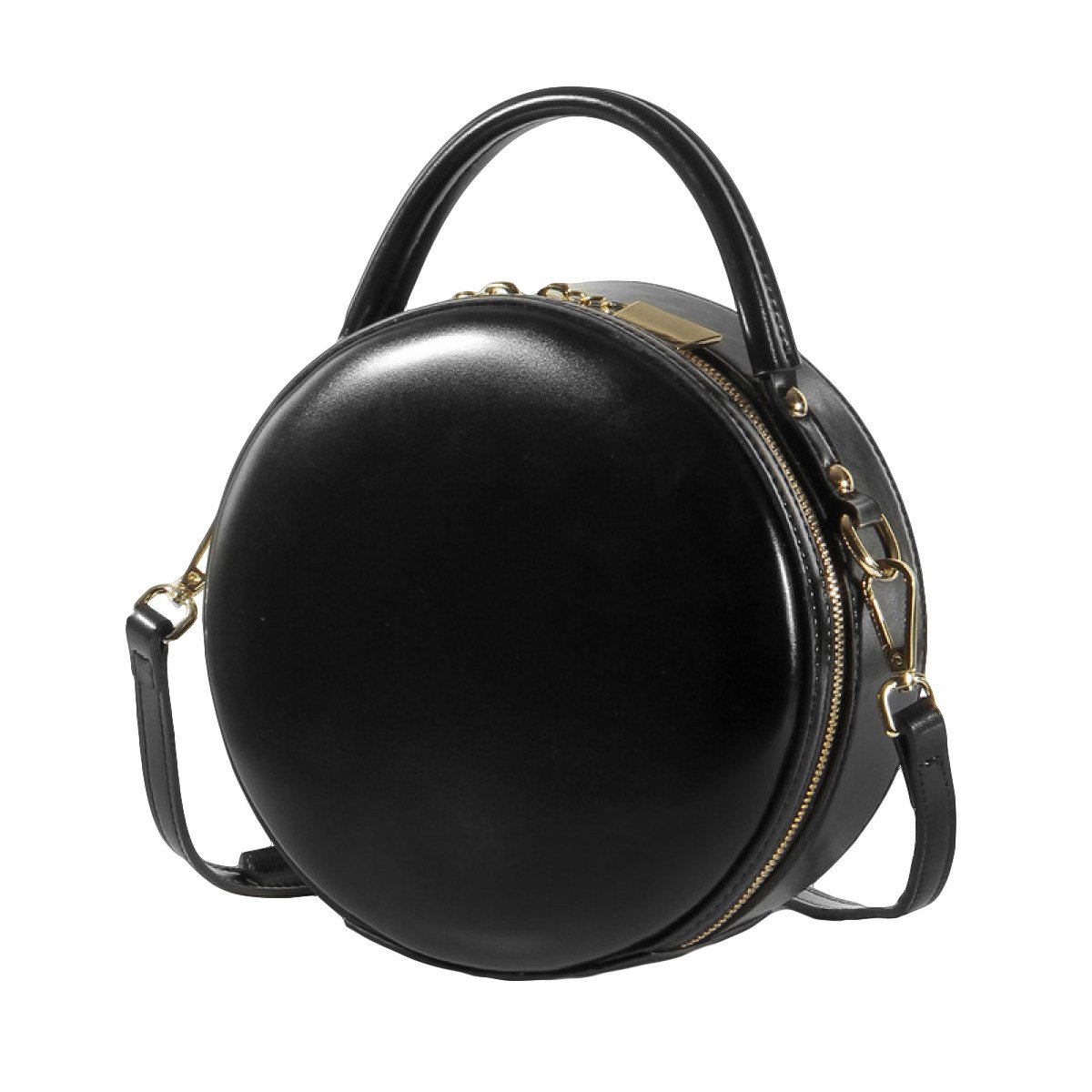 black round handbag
